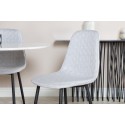 Estelle ümmargune söögilaud ø106 H75 - valge / must+Polar Diamond söögitool - mustad jalad - hall kangas