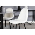 Estelle ümmargune söögilaud ø106 H75 - Must / Must+Polar Fluff söögitool - Mustad jalad - Valge Teddy 