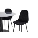 Estelle ümmargune söögilaud ø106 H75 - must / must+Polar Diamond söögitool - mustad jalad - Black Velvet