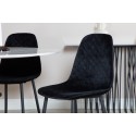Estelle ümmargune söögilaud ø106 H75 - valge / must+Polar Diamond söögitool - mustad jalad - must samet