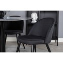 Estelle ümmargune söögilaud ø106 H75 - must / must + sametne söögilaud - mustad jalad - must kangas