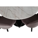 Estelle runt Matbord - Svart / Vit marmor - ø106*H75+Velvet matstol - Manchester
