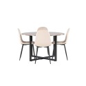 Durango söögilaud - must / pähkel MDF + söögitool Polar - mustad jalad / beež samet 