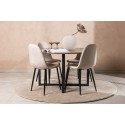Durango söögilaud - must / pähkel MDF + söögitool Polar - mustad jalad / beež samet 