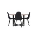 Durango söögilaud - must / pähkel MDF + söögitool Polar - mustad jalad - must kangas 