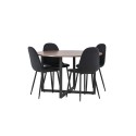 Durango söögilaud - must / pähkel MDF + söögitool Polar - mustad jalad - must kangas 