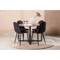 Durango söögilaud - must / pähkel MDF + söögitool Polar - mustad jalad - must kangas 