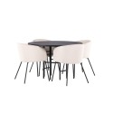 Kopenhaageni söögilaud - must / must spoon + Berit tool - must / beež samet 