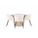 OliviaDining Table-WhiteWashSpoon+BeritTool-Must/Beež Velvet