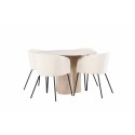 OliviaDining Table-WhiteWashSpoon+BeritTool-Must/Beež Velvet