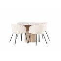 OliviaDining Table-WhiteWashSpoon+BeritTool-Must/Beež Velvet