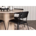 OliviaDining Table-WhiteWashVeneer+Kenth Chair-Black/BlackPU