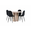 OliviaDining Table-WhiteWashVeneer+PolarDining Chair-Blacklegs/BlackVelvet