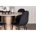 OliviaDining Table-WhiteWashVeneer+PolarDining Chair-Blacklegs/BlackVelvet