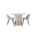 OliviaDining Table-WhiteWashSpoon+SametSöögitool-Helehall/Must