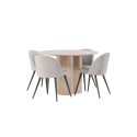 OliviaDining Table-WhiteWashSpoon+SametSöögitool-Helehall/Must