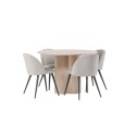 OliviaDining Table-WhiteWashSpoon+SametSöögitool-Helehall/Must