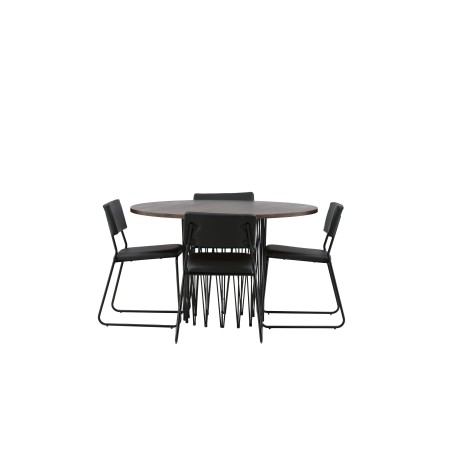 Kivist ümmargune söögilaud - must / Mocca spoon +Kenth tool - must / must PU 