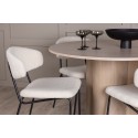 OliviaDining Table-WhiteWashVeneer+ChicoDining Chair-Black/WhiteBoucle