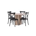 OliviaDining Table-WhiteWashSpoon+CrosettSöögitool-Mattmust/MattmustPlast