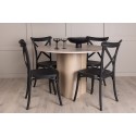 OliviaDining Table-WhiteWashSpoon+CrosettSöögitool-Mattmust/MattmustPlast