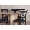 OliviaDining Table-WhiteWashSpoon+CrosettSöögitool-Mattmust/MattmustPlast