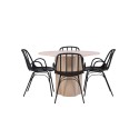 OliviaDining Table-WhiteWashSpoon+DyrönSöögitool-MustPolüpropüleen