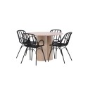 OliviaDining Table-WhiteWashSpoon+DyrönSöögitool-MustPolüpropüleen