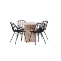 OliviaDining Table-WhiteWashSpoon+DyrönSöögitool-MustPolüpropüleen