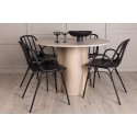 OliviaDining Table-WhiteWashSpoon+DyrönSöögitool-MustPolüpropüleen