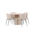 OliviaDining Table-WhiteWashVeneer+ModestoDining Chair-Beige/BeigeBoucle