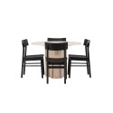 OliviaDining Table-WhiteWashVeneer+MontrosDining Chair-Natural/Natural Rubberwood