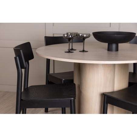 OliviaDining Table-WhiteWashVeneer+MontrosDining Chair-Natural/Natural Rubberwood
