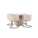 OliviaDining Table-WhiteWashVeneer+SimrishmanSöögitool-Must/BeežTC-kangas