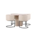 OliviaDining Table-WhiteWashVeneer+SimrishmanSöögitool-Must/BeežTC-kangas