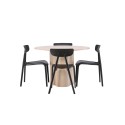 OliviaDining Table-WhiteWashSpoon+UrsholmenSöögitool-MustPolüpropüleen