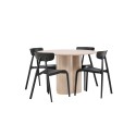 OliviaDining Table-WhiteWashSpoon+UrsholmenSöögitool-MustPolüpropüleen
