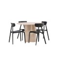 OliviaDining Table-WhiteWashSpoon+UrsholmenSöögitool-MustPolüpropüleen