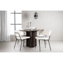 OliviaDiningTable-Mocca/MoccaVeneer+ChicoDiningChair-Must/WhiteBoucle