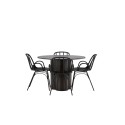 OliviaDining Table-Mocca/MoccaVeneer+DyrönSöögitool-MustPolüpropüleen