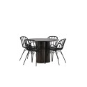 OliviaDining Table-Mocca/MoccaVeneer+DyrönSöögitool-MustPolüpropüleen