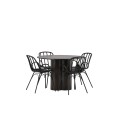 OliviaDining Table-Mocca/MoccaVeneer+DyrönSöögitool-MustPolüpropüleen