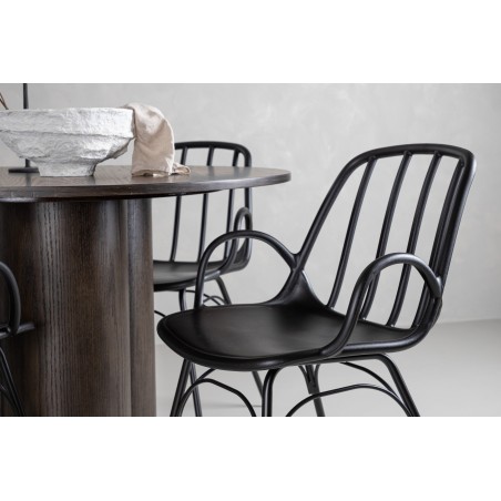 OliviaDining Table-Mocca/MoccaVeneer+DyrönSöögitool-MustPolüpropüleen
