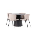 Lanzo söögilaud φ120 – Mocca/Mocca + Modesto söögitool – beež/beež Boucle _4