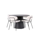 Lanzo söögilaud φ120 – Mocca/Mocca + Chico söögitool – must/valge Boucle _4