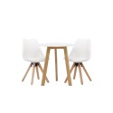 Leonora söögilaud φ65 - Oaklook / valge MDF + söögitool Zeno - Nature woodlook / valge PP _2