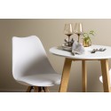 Leonora söögilaud φ65 - Oaklook / valge MDF + söögitool Zeno - Nature woodlook / valge PP _2
