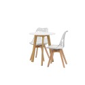Leonora söögilaud φ65 - Oaklook / valge MDF + Edvin söögitoolid - Loodus / PET (istmepadi valge) 2
