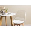 Leonora söögilaud φ65 - Oaklook / valge MDF + Edvin söögitoolid - Loodus / PET (istmepadi valge) 2