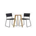 Leonora söögilaud φ65 - Oaklook / valge MDF + Kenth tool - must / must PU _2